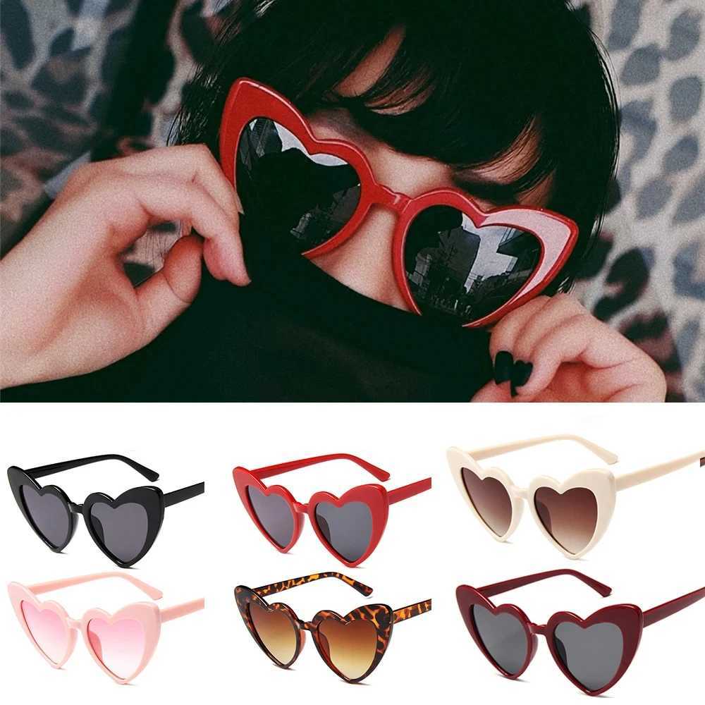 Ladies Love Heart Sunglasses Retro Big Frame Women Sunglasses UV400 Protection Summer Shades Eyewear Anti Blue Light GlassesXJ250306