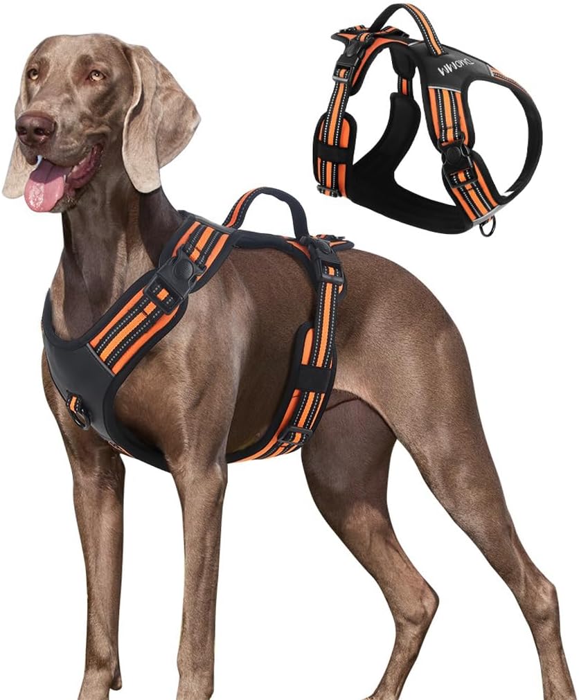 Optimized: Heavy-Duty No-Pull Tactical Dog Harness with Handle - Reflective Adjustable Military Vest for Large Dogs, Perfect for Walking, Hiking & Out