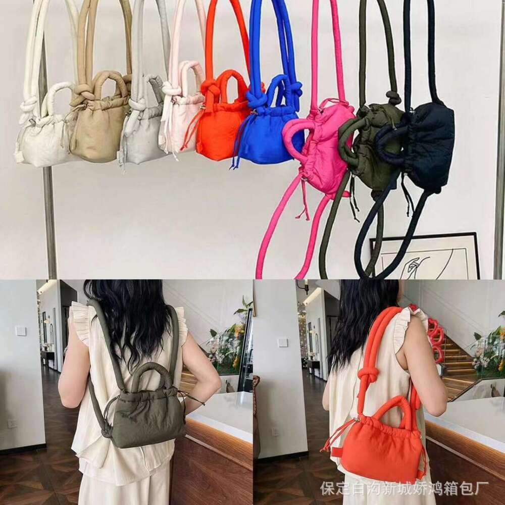 Nylon Backpack, Down Cotton, Fashionable Handheld Makeup Bag, Lightweight Single Shoulder Crossbody Bucket Bags