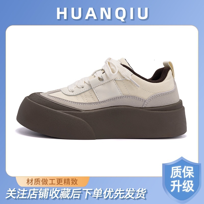 Global Thick soled Casual Board Shoes for Women ZHQ68209 Spring New Style Student Height Increasing Versatile Height Increasing Casual Women's Sh