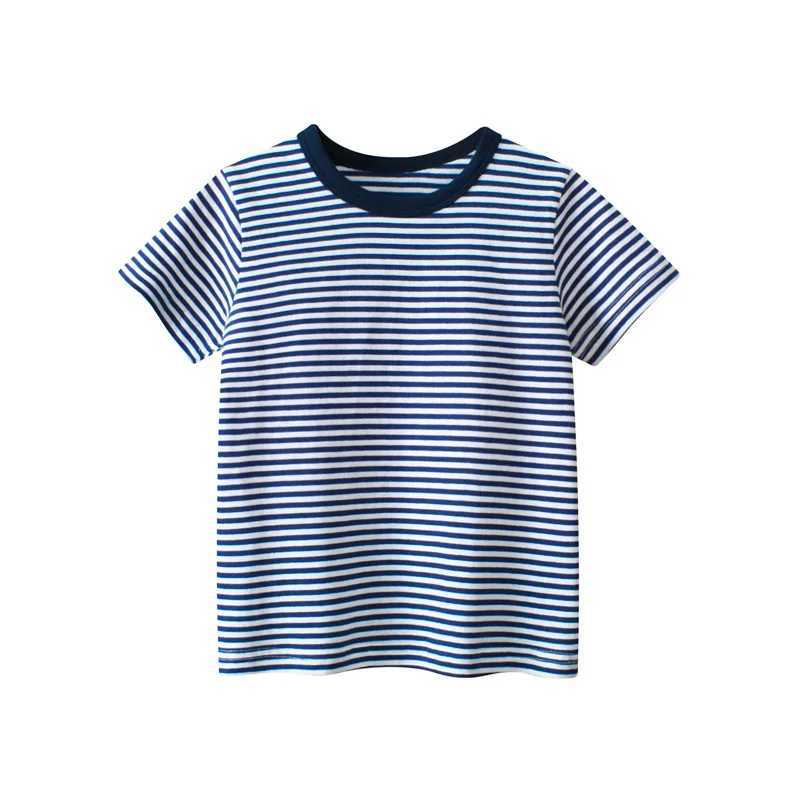 Children Striped T-Shirts 2023 Summer Short Sleeve Clothes for Boy 100% Cotton Kids Girls Casual Sport Top TeesT250306