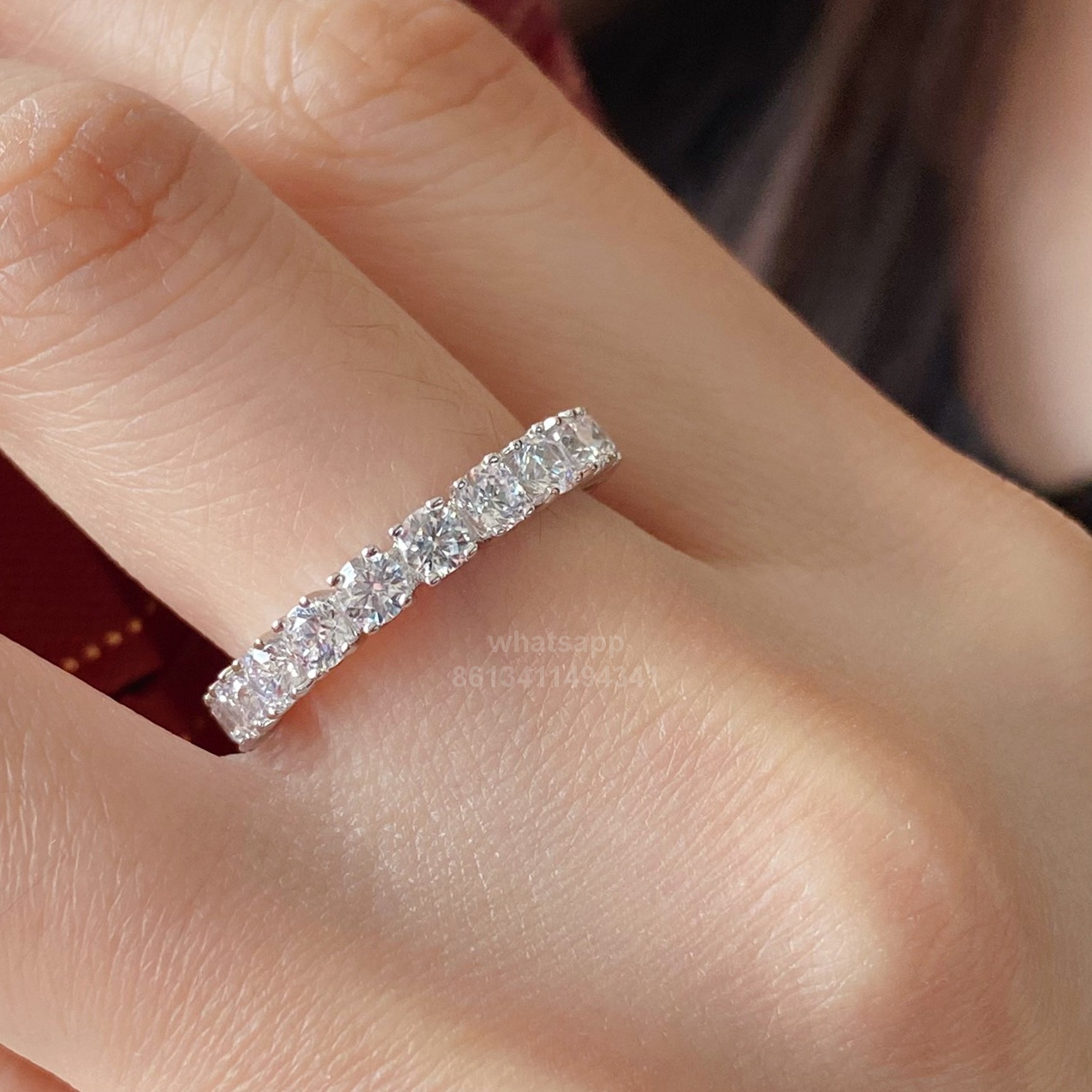 Moissanite designer ring wedding ring never fade 925 silver top quality US size 5678 gift for girlfriend 024