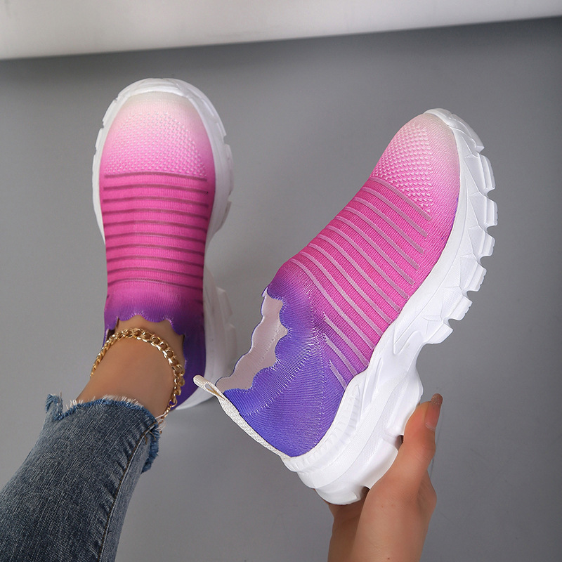 Casual 2025 Single Shoes Summer Mesh Gradient Women's New Large Size ddmykukumalu