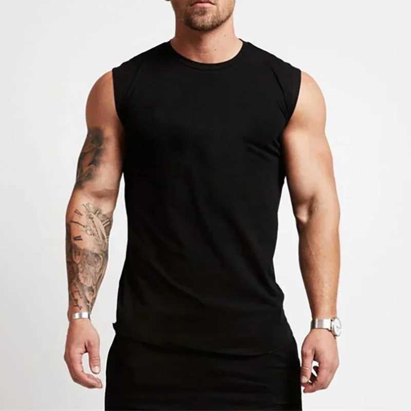 2023 Gym Workout Sleeveless Shirt Tank Top Men Bodybuilding Clothing Fitness Mens Sportwear Vests Muscle Men Tank TopsT250318
