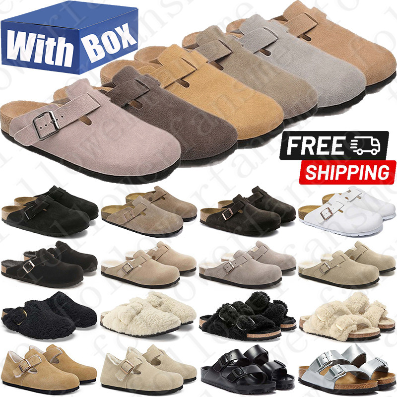Free Shipping With Box Designer birkentocks clogs sandals heels Shoes slides sandal Boston Arizona slippers sliders for mens womens men sandale platform top