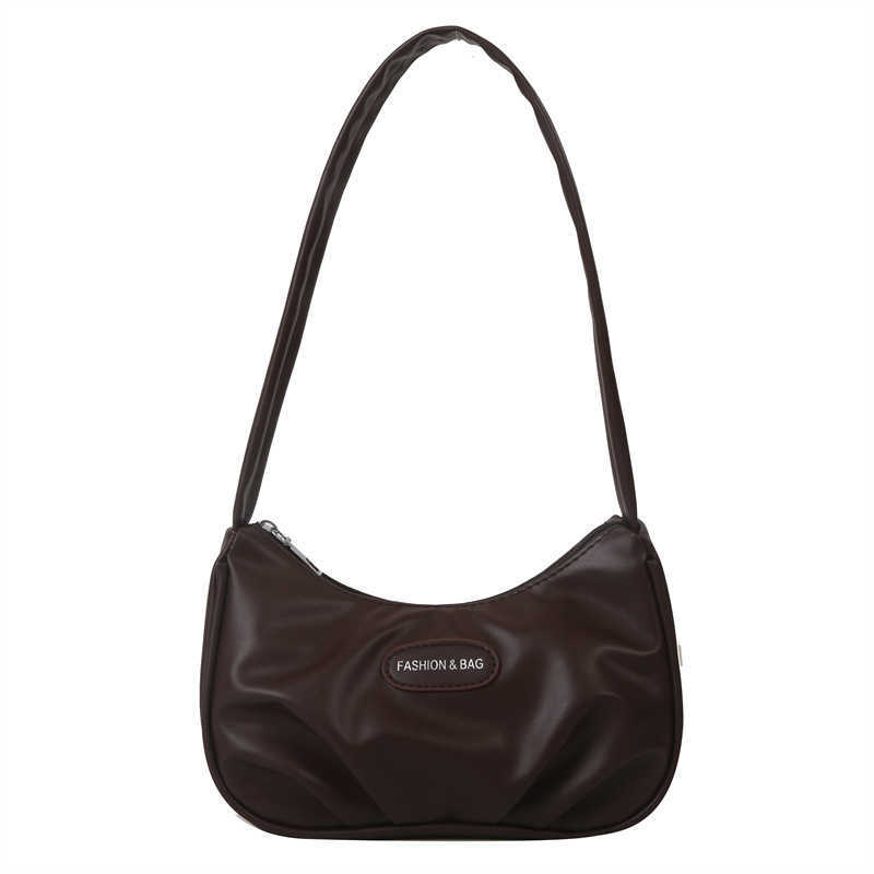 Niche texture silver bag for women 2023 new summer single shoulder crossbody bag high-end pleated armpit crescent bag Y250306