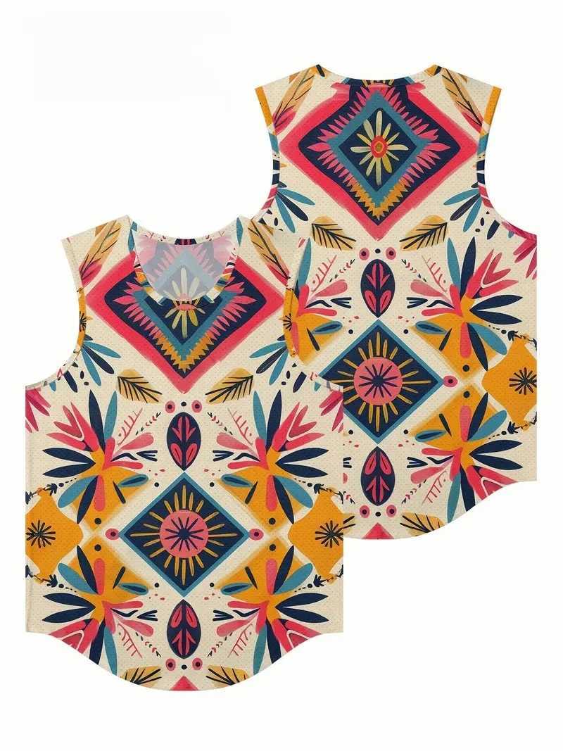 Hot Sale Mens Flat Shoulder Tank TopAbstract Exaggerated 3D PrintSummer Mens Fitness Tank TopQuick Dry Sleeveless T ShirtT250318