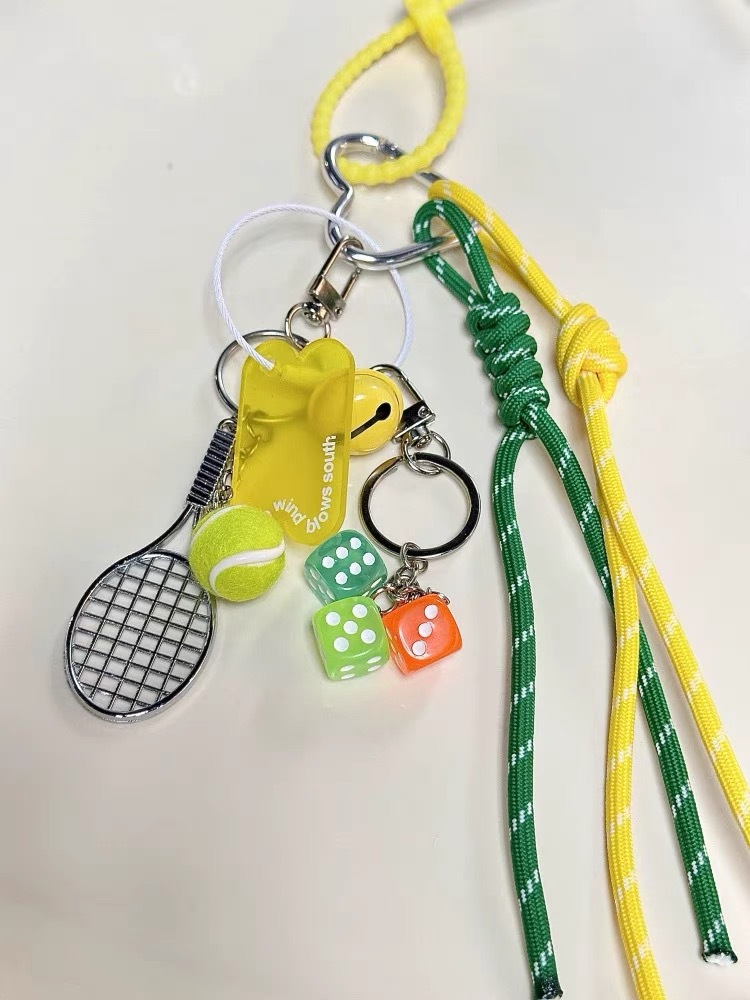 DHXJ Charms Key Chain with Handmade Rope Sporty Style Bag Baseball Decor Casual Cool Trendy Fashion Pendant 250102