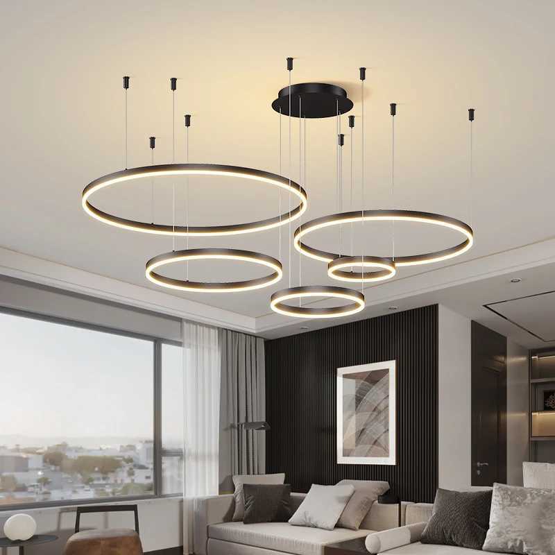 Modern Led Ceiling Chandelier Circular Ring Chandelier Living Bedroom Dining Room Lighting Home Indoor Lighting Decor Chandelier X250307