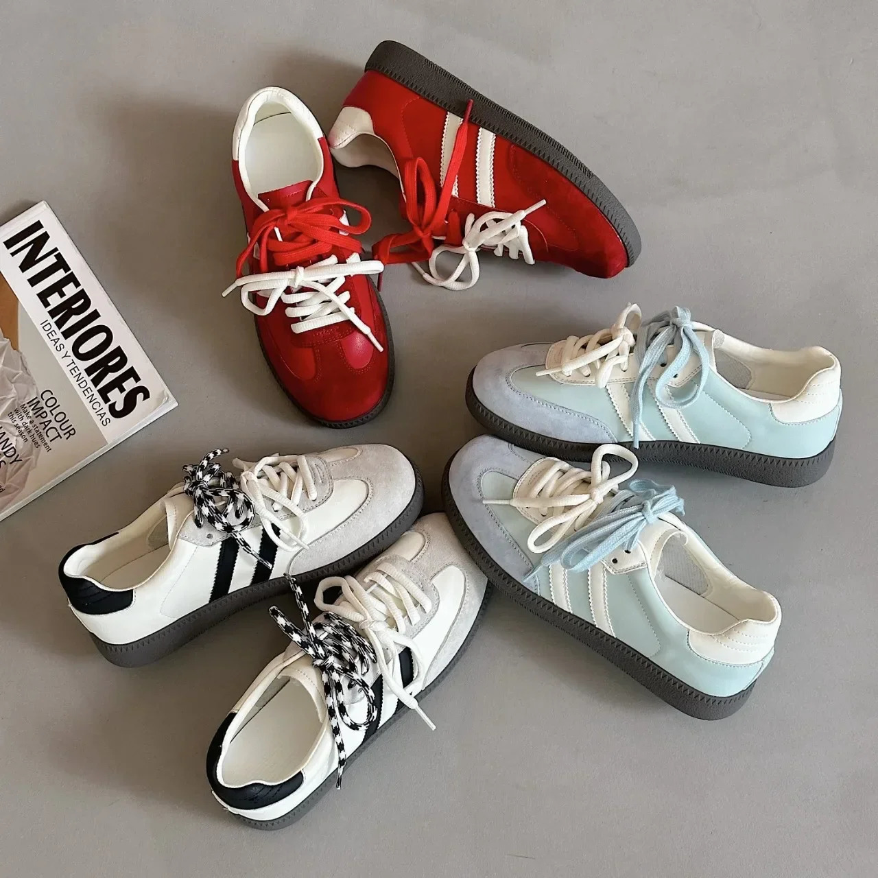 Women Tennis Sneakers Flats Ladies Fashion Mixed Colors Lace-up Vulcanized Shoes Spring Autumn Woman Outdoor Trainers Footwear 250304