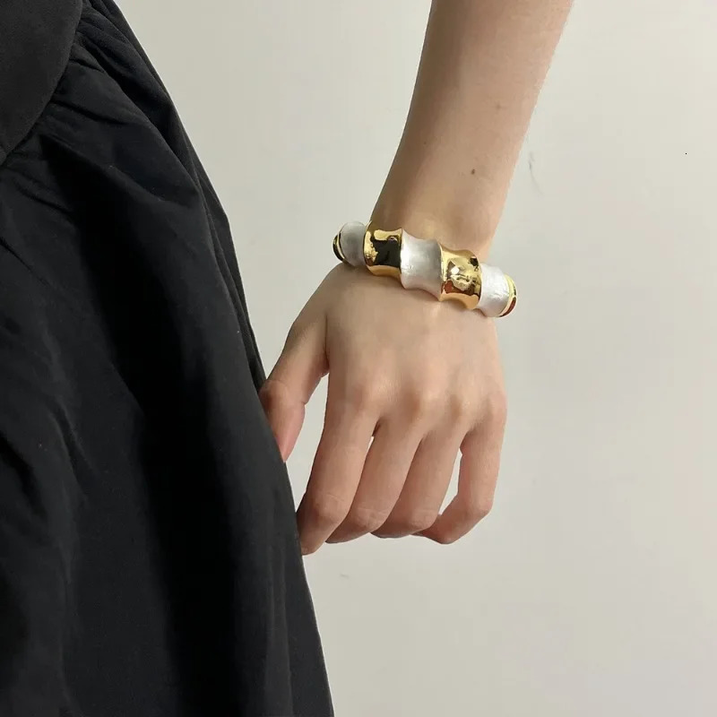 Fashion Jewelry Pretty Two Color Tone Metal Irregular Bracelets For Girl Women Party Gift Fine Accessories Drop 250303