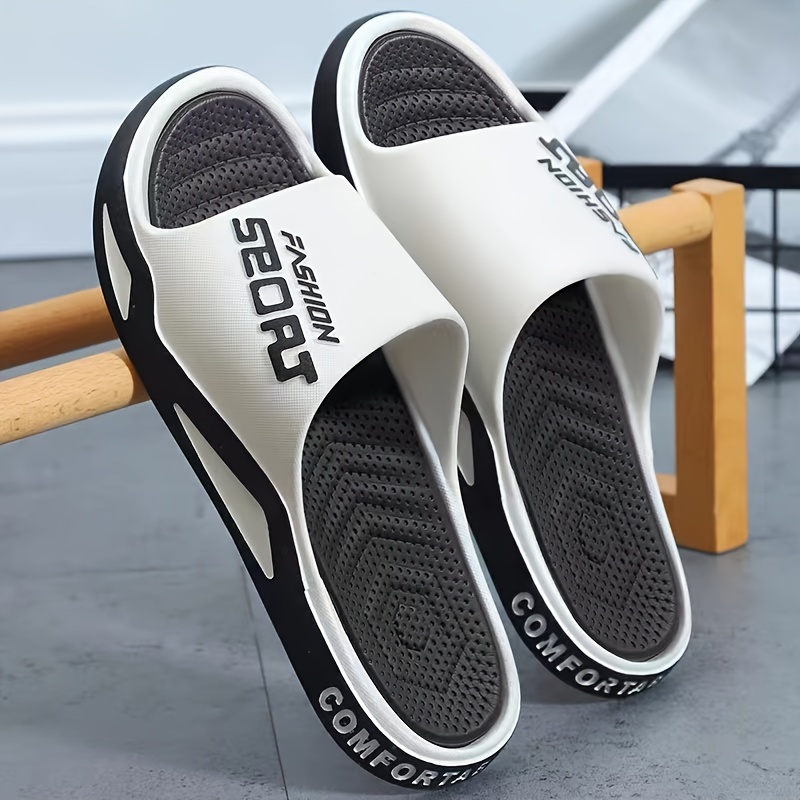 Men's stylish comfortable open toe PVC breathable non-slip indoor and outdoor beach fiess slippers, suitable for all seasons zhanyishengli