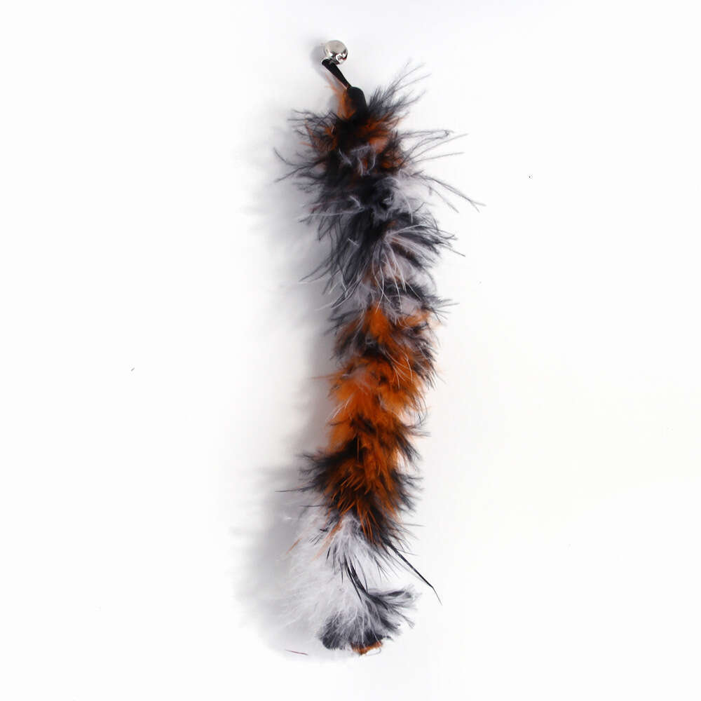 Interactive Cat Toy Set with Replaceable Feather Heads Caterpillar Wand and Scalable Fishing - Rod - Style Teasing Stick