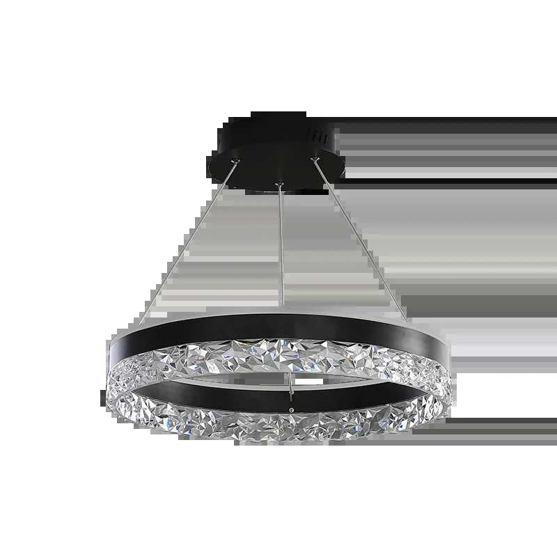 Minimalist Modern Led Chandelier Home Lighting Crystal Rings Ceiling Mounted Chandelier Lighting Hanging Lamp Black White Frame X250307