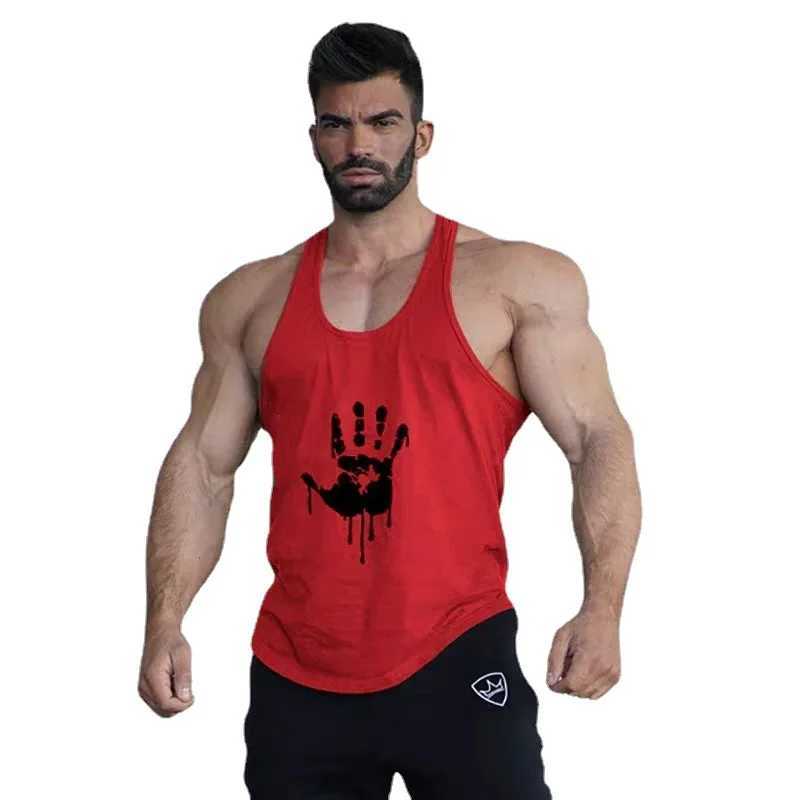 European and American Mens Fitness Sports Tank Top Daily Summer Leisure Cotton Sweat-absorbing Palm Thin Shoulder Strap NewT250318