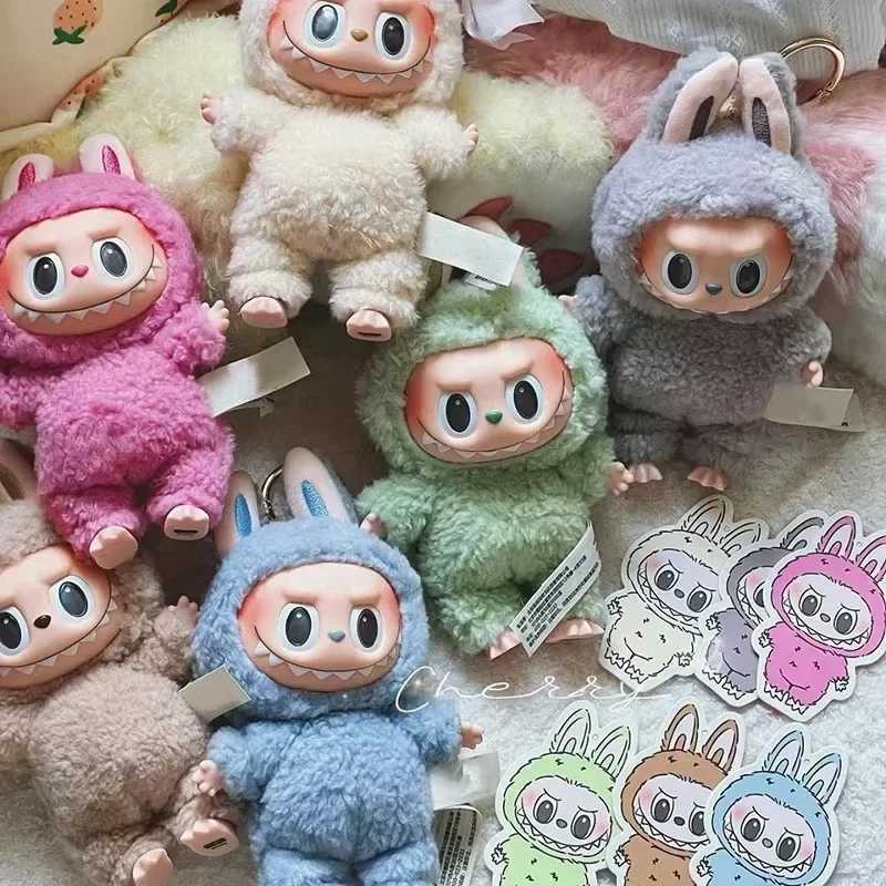 Labubu The Monsters Heartbeat Macaron Enamel Face Blind Box Pvc Figurine Tabletop Ornament Kawaii Doll Kid Christmas GiftC250307