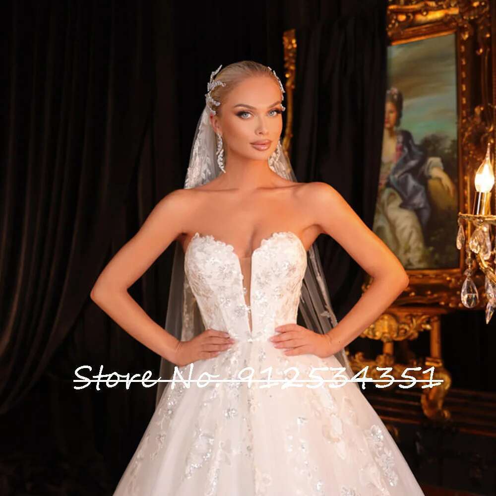 ha A-neck Sweetheart, Off the Shoulder, Elegant Robe, Tulle Appliques, Vintage Wedding Dresses