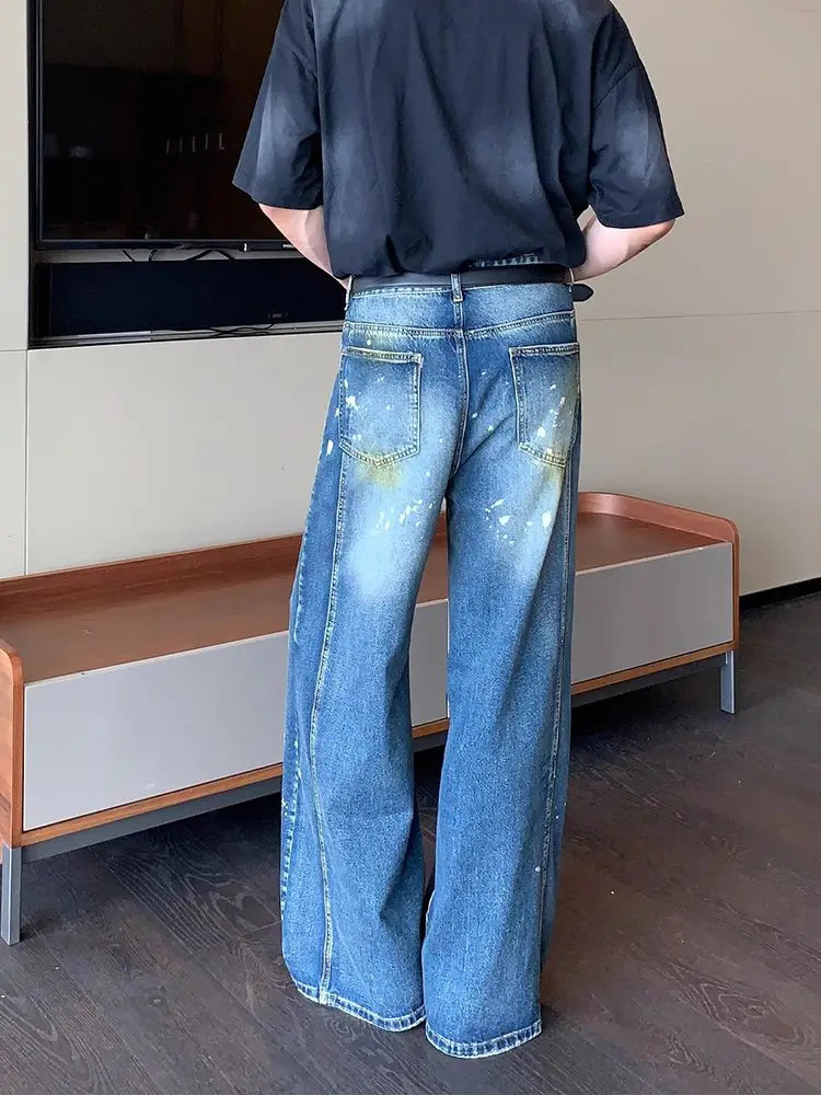 American mens fashionable personalized patchwork jeans for spring summer autumn and winter suitable for couples with loose retro casual pants y2k 2503