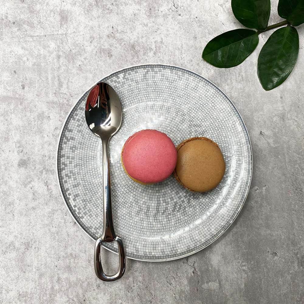4 Pcs with Spoon Nordic Creative Hand Painted Plate Ceramic Tableware Under Glazed Dessert Dish Microwave Snack Steak Plate