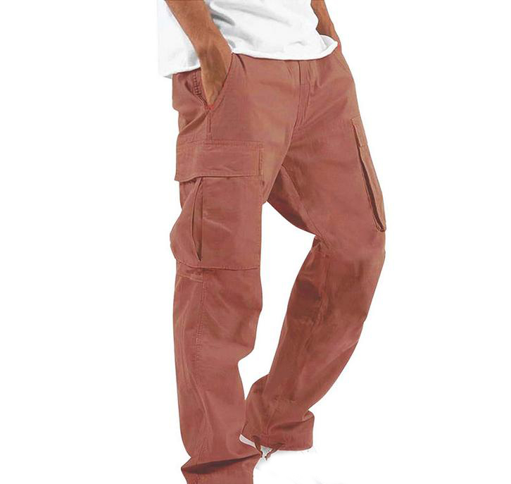 Men's Pants Outdoor Mens Cargo Black Cotton Pure Color Overalls Streetear Men Straight Trouser Pocket Sweatpants 5XL