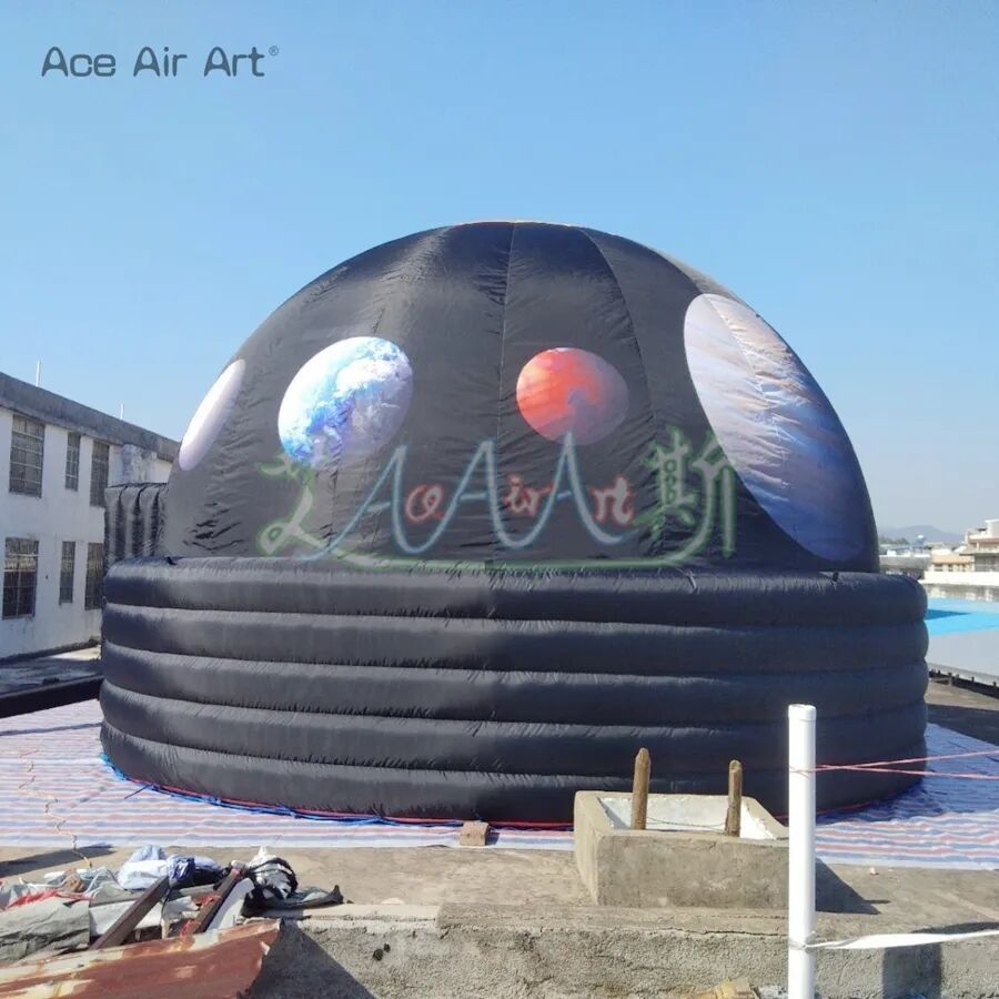 10mLx10mWx6mH (33x33x20ft) with blower Customized Black Inflatable Dome Planetarium Tent in Exhibition Hall and Gym for Sale