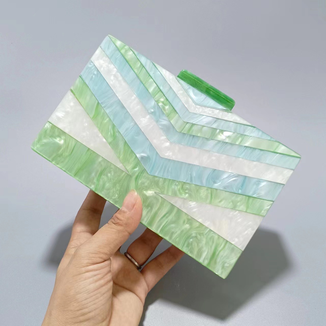 2022 Summer Dinner Zebra Pattern Trendy Acrylic Single Shoulder Chain Bag For Women Holiday Party Acrylic Clutch