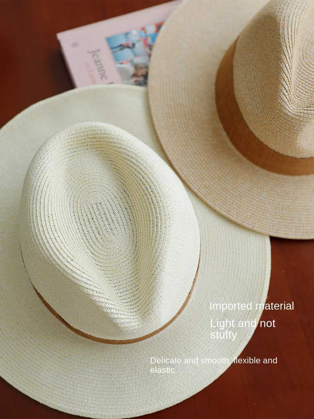 USPOP Classic Panama Straw Hat Unisex Jazz Hat Summer All-match Anti-ultraviolet Sun Hat W250307