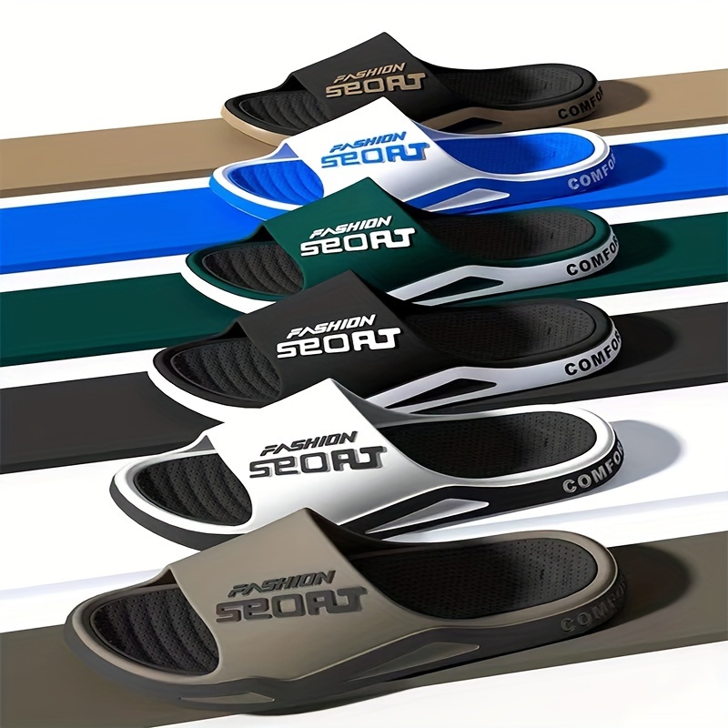 Men's stylish comfortable open toe PVC breathable non-slip indoor and outdoor beach fiess slippers, suitable for all seasons zhanyishengli
