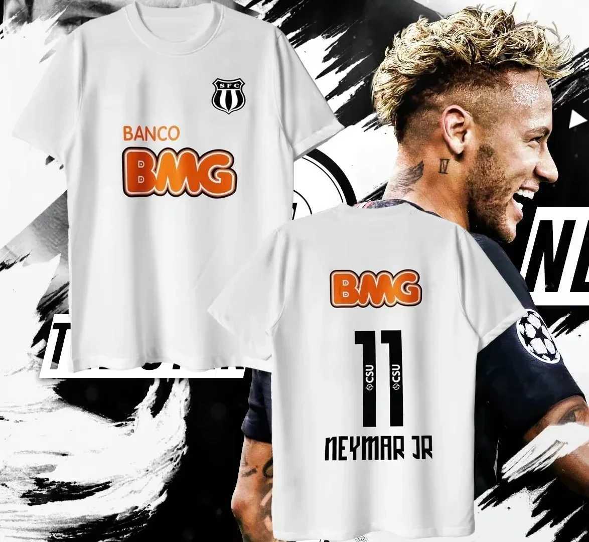 Men's T-Shirts Basilica Santos Jersey Home Neymar No. 11 Short-sleeved Fans Version Retro Football Jersey Printed Breathable Men T-shirts z250307