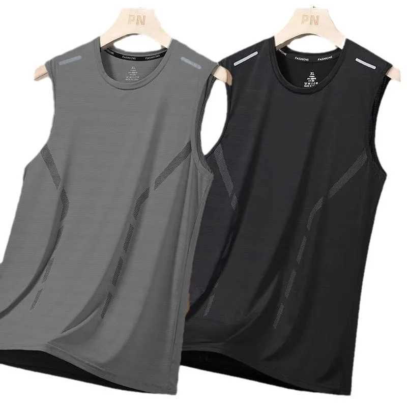NEW Fitness Sports Tank Tops Men Gyms Workout Sleeveles Shirt Male Summer Loose Undershirt basketball Running men Ves 5XLT250318