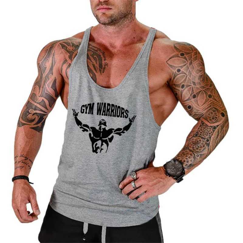 New Summer tank top men Fitness Vest Gym Clothing Singlet Y Back Stringer Canotta Bodybuilding Sleeveless shirt Muscle TanktopT250318