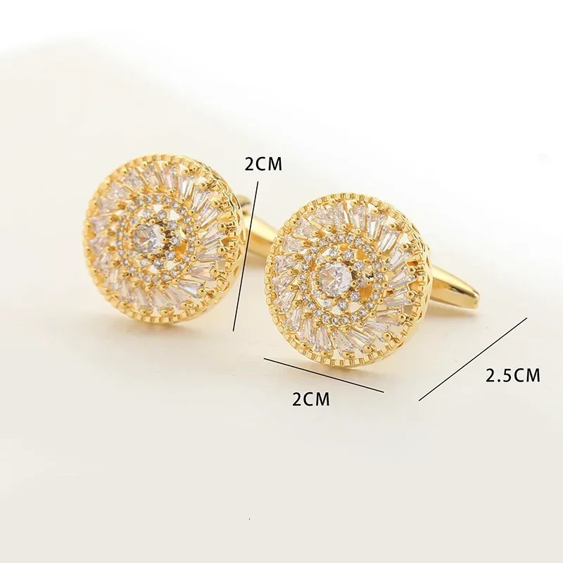 French Cufflinks Mens Wedding Windmill Zircon Rhinestones Cuff Links High-end Business Banquet Suit Shirts Accessories 250227