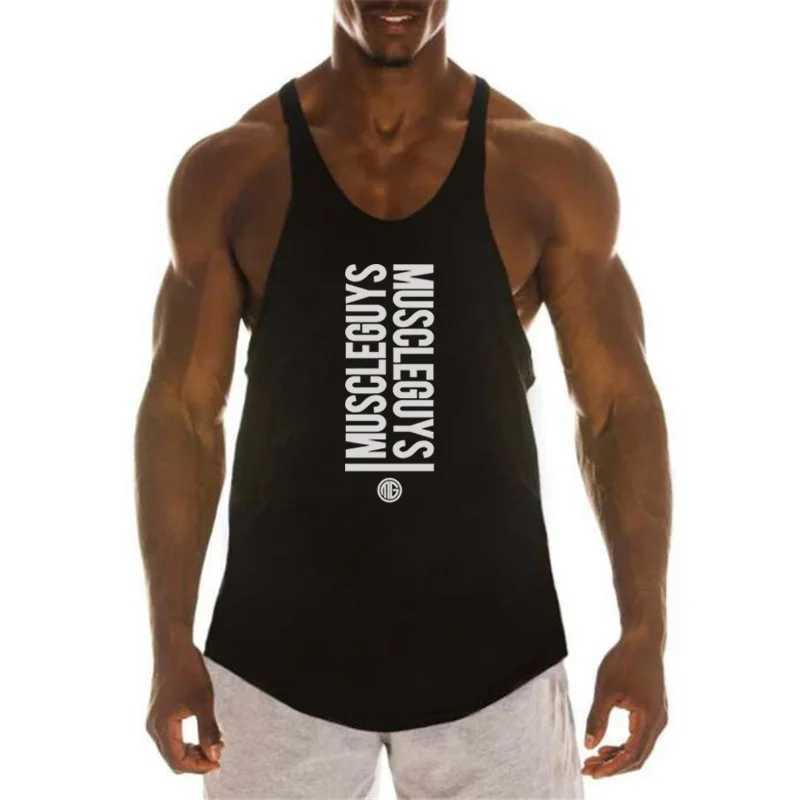 Professional bodybuilding loose Y back 1cm thin shoulder strap Fitness Stringer tank top for gym mensT250318