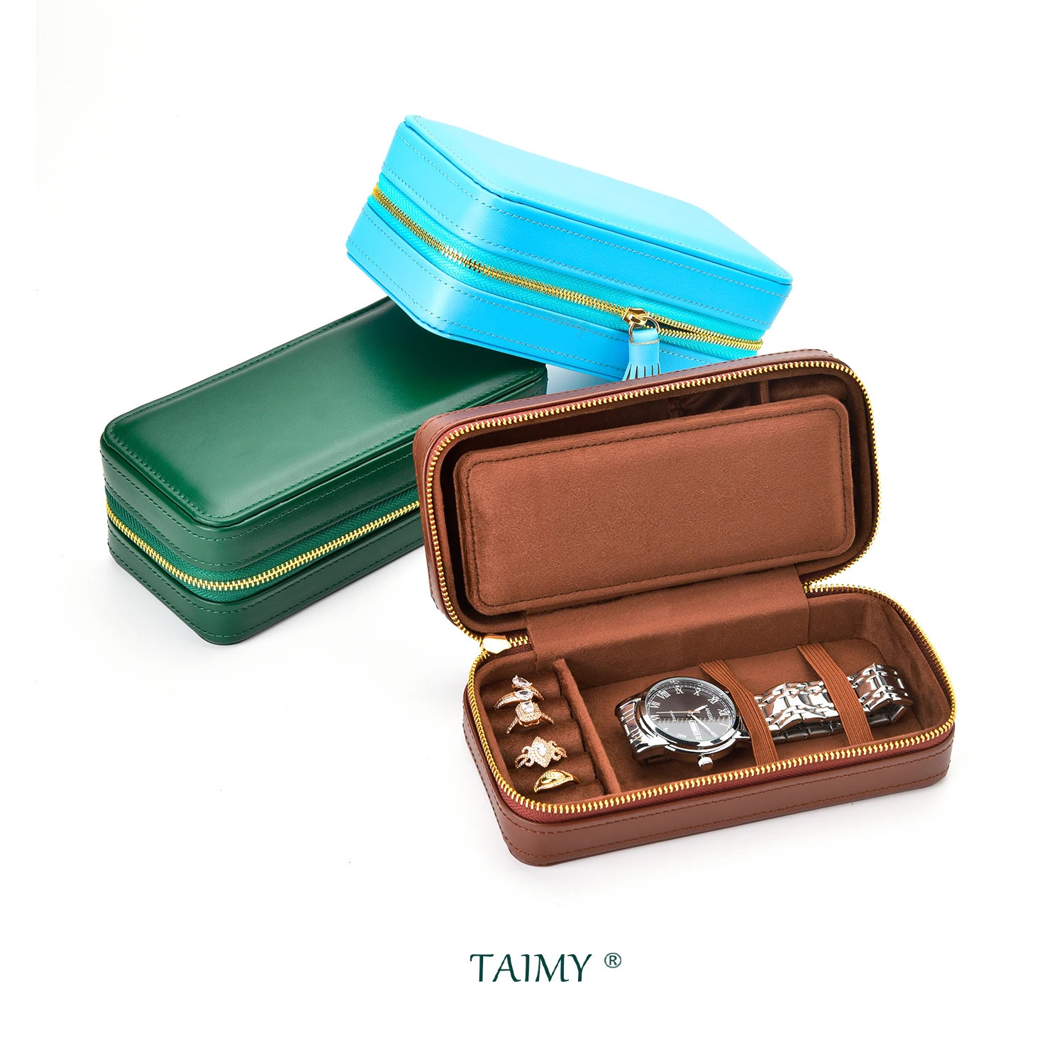 Pu Leather Jewelry Box Portable Travel Ring Watch Necklace Storage Case Jewellery Organizer Suitable Gifts For Boyfriend 250306