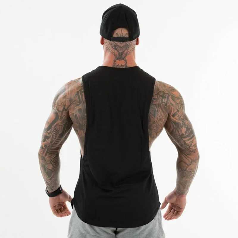 Plain Bodybuilding Clothing Fitness Mens Flow Cut Off T-shirts Dropped Armholes Gym Tank Tops Workout Sleeveless Vest TanktopT250318