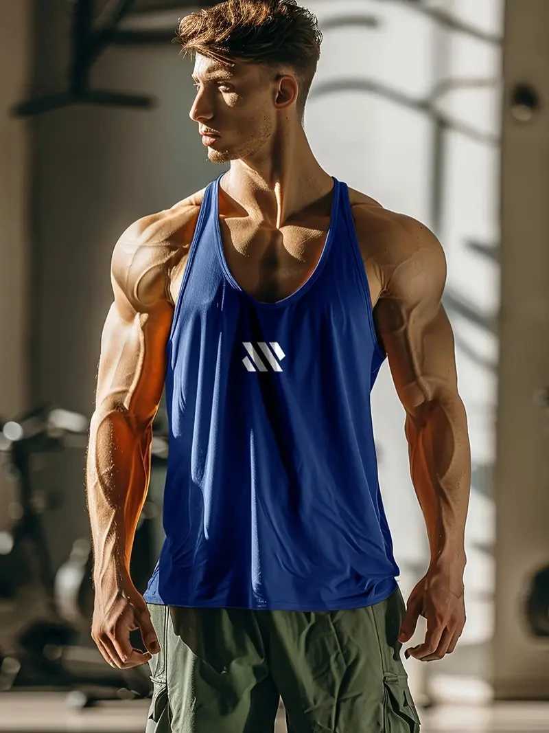 Summer Mens Tank Top Y Neck Back Mens Tank Top Multi Colour Fitness Singlet Sleeveless Fitness Mens Tank Top Casual BodybuildT250318
