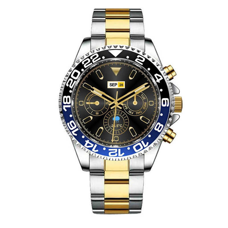 Stainless Steel Smart Sports Watch with Fitness Tracking & Notifications
