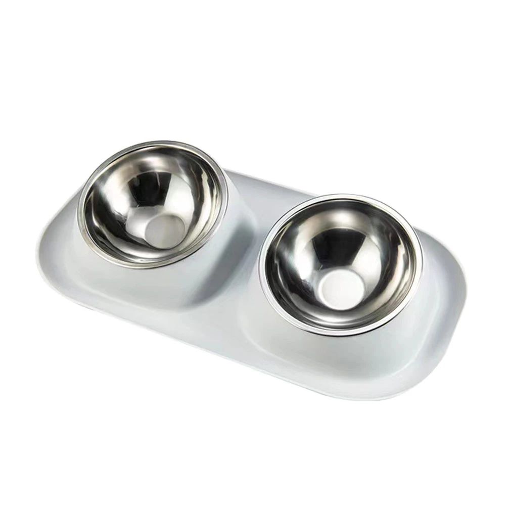 1Set Pet Ceramic Bowl Iron Rack Cat Food Snacks Canned Plate Anti-black Chin Anti-turning Water Does Not Leak Easy To Eat - view 1