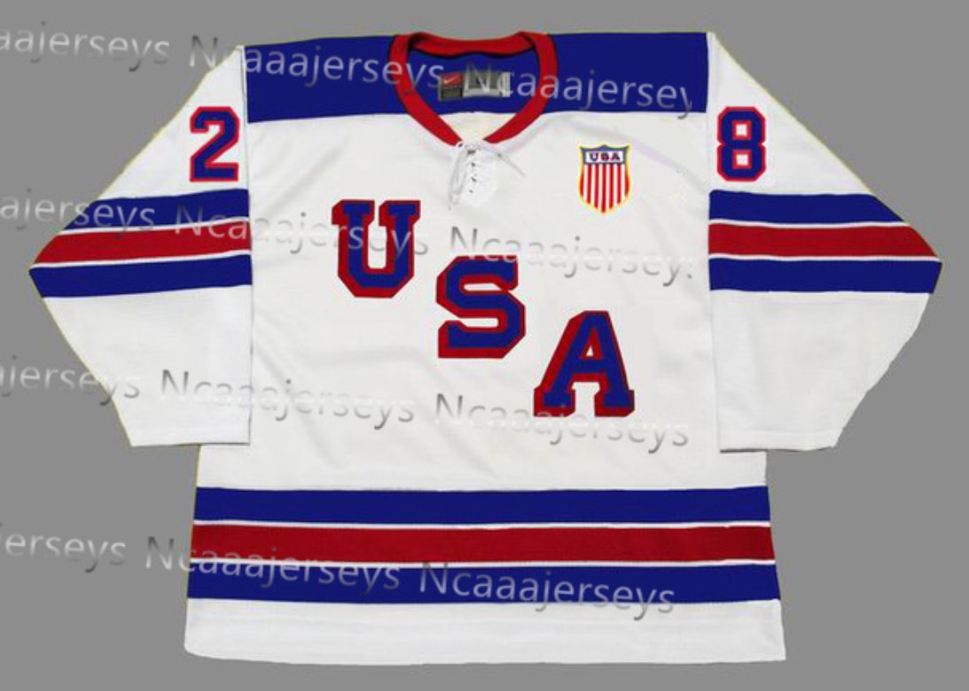 Personalized Custom Jersey Team USA Hockey Jerseys - Order Name Number This baseball uniform is a quick-drying custom-made sportswear for teenagers an