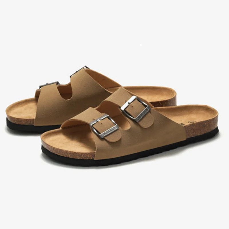 Summer Sandals Men Leather Classic Roman Sandals Slipper Outdoor Sneaker Beach Rubber Flip Flops Men Water Trekking Sandals 250306