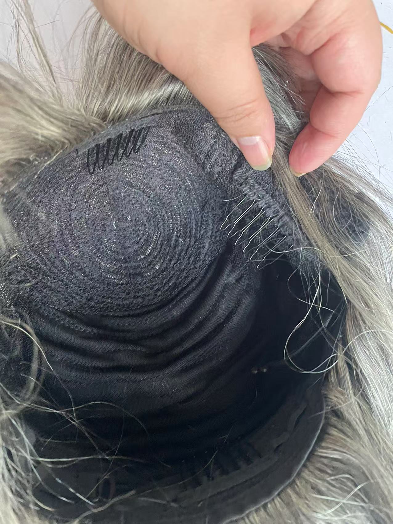 Integelince Short Bob Salt And Peppe Glueless 13x1 T side part Frontal hd Lace Wig Natural Wave Gray Brazilian Human Hair Lace Wig