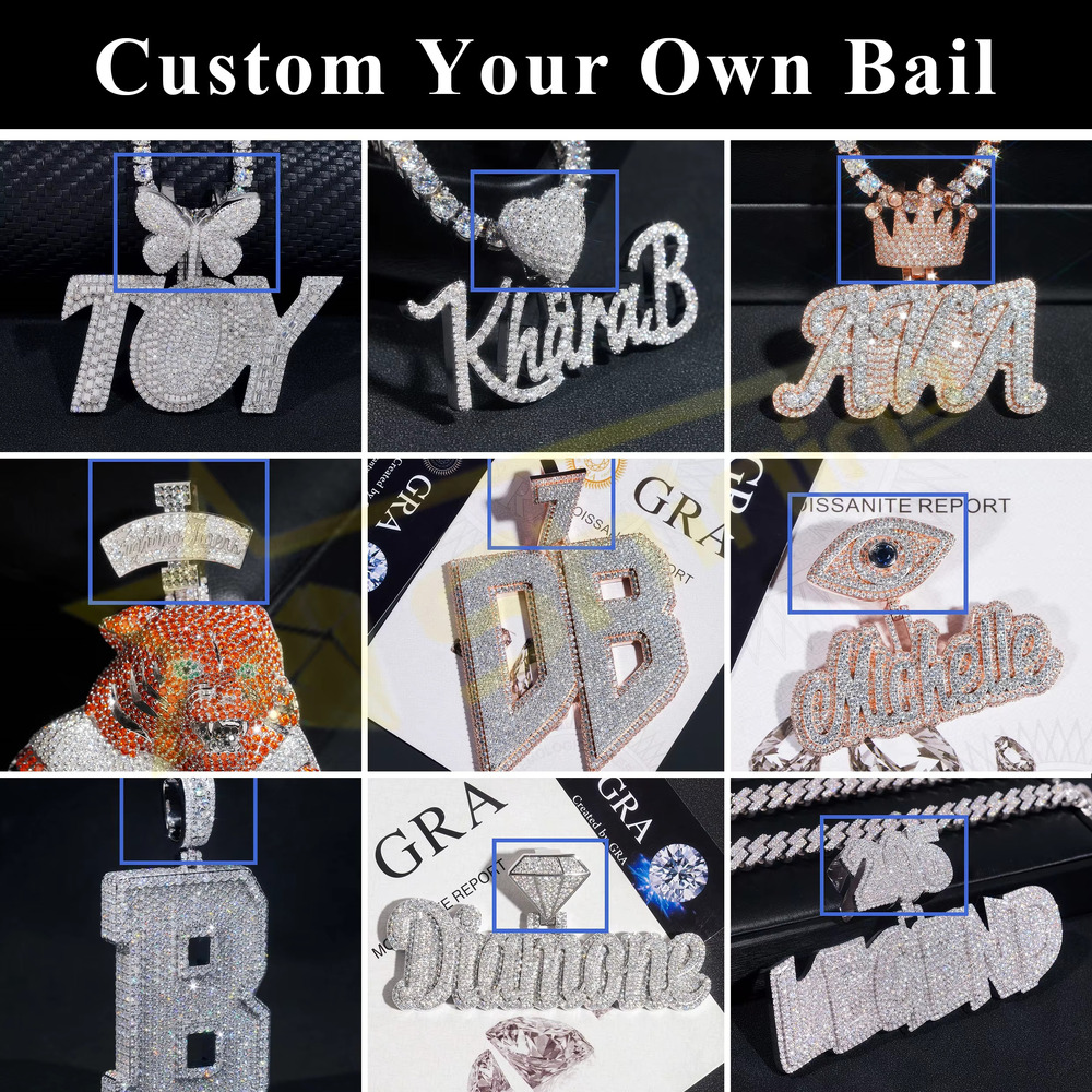 White Gold Plated Solid 925 Silver VVS Moissanite Diamond Iced Out Credit Card Pendant