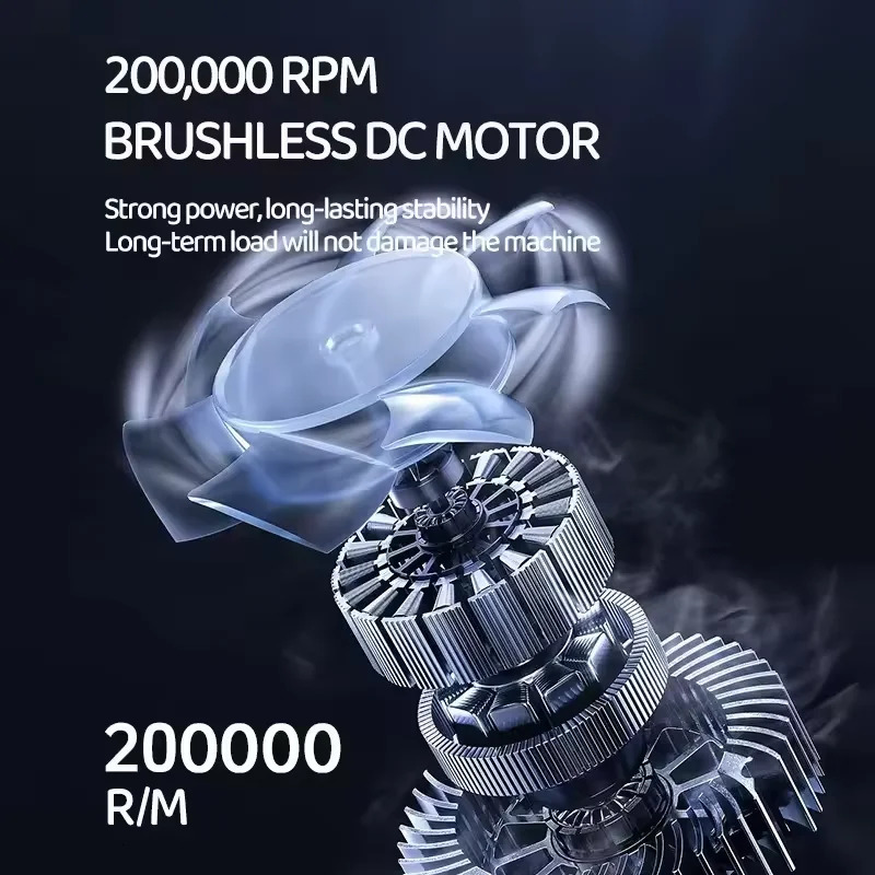 Air Blower With Nozzle Kits 200000RPM Turbo Jet Fan Wind Speed 5/s Electric Blower Multifunctional Blowing Dust Dryer 250303