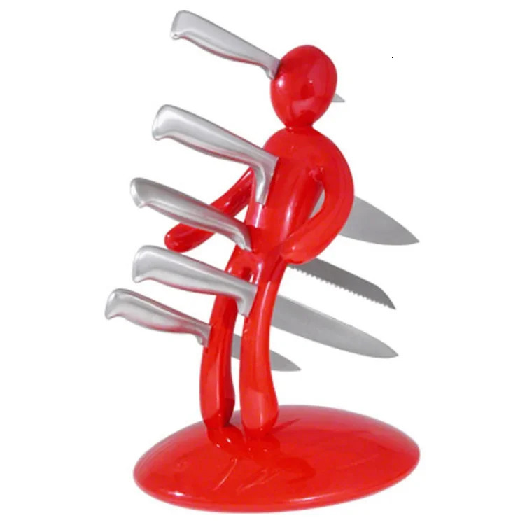 Knife Holder Stabbed Man Knife Holder Innovative Stainless Steel Knife Sets with Unique Holder Strong Without knife 250306
