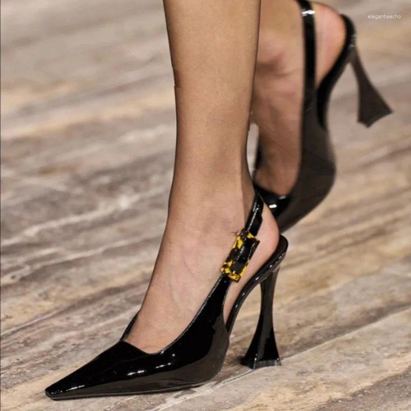2025 S Fashion Designer Sandals Women High Heels Pointed Toe Sexy Mules Shoes Trend Summer Slippers Elegant Dress Party Woman Pumps