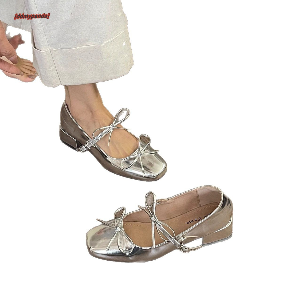 2025 Spring and Autumn New Simple Fashion Single Thick Heel Square Head Mary Jane Shoes, Bow Trendy Small Leather Shoes for Women #ddmypanda
