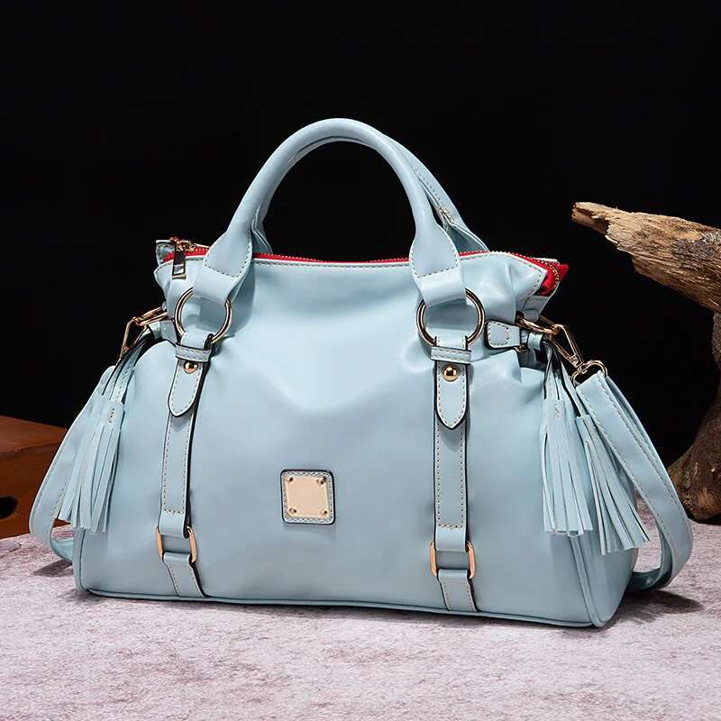 Vintage Pillow Design PU Leather Boston Handbag For Women Casual Large Capacity Shoulder Crossbody Bags Fashion Shopper Totes