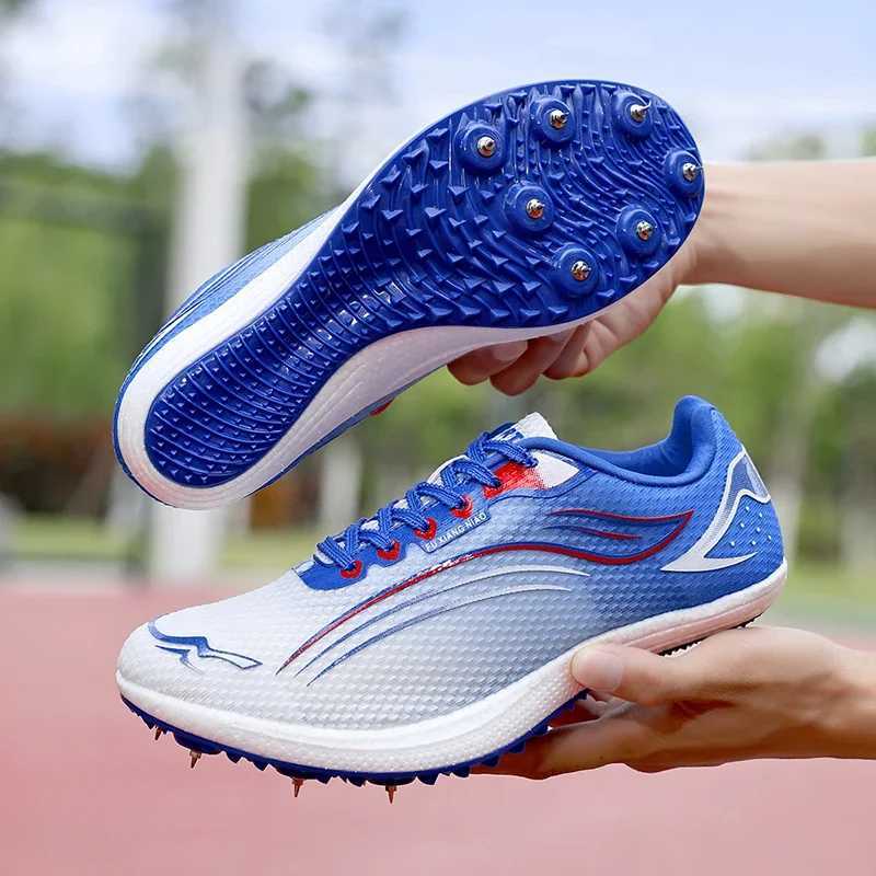 Men Track Field Shoes Wen Running Training Breathable With Spikes Athlete Anti Slip Match Sprint Race SneakersC250307