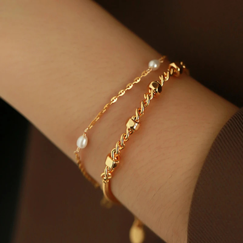 Fashion Jewelry Elegant Temperature Metal Chain Bracelet Womens Party Gift Simple Accessories Trend 250303