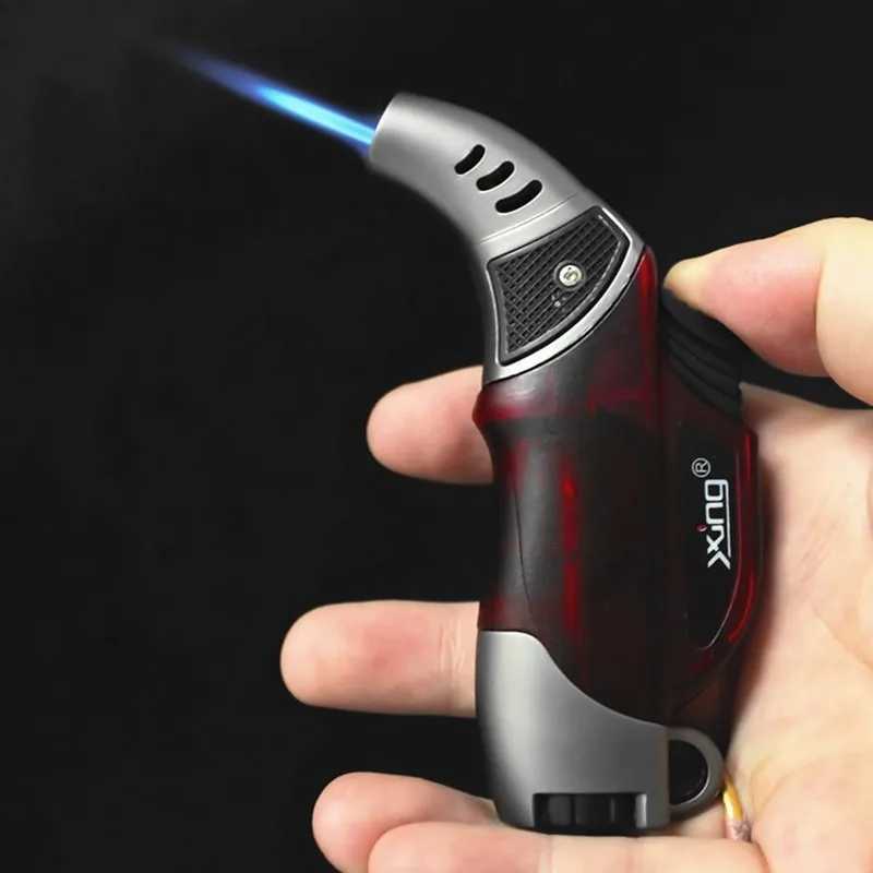 Windproof Lighter Personty High Temperature Small Welding Torch Blue Flame Spray Gun Direct Flush Cigarette LighterC250307